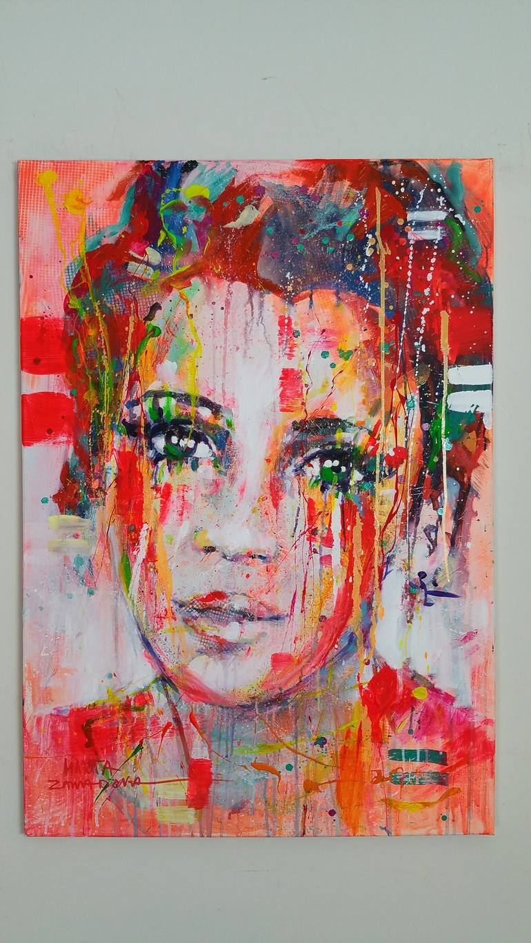 Original Street Art Women Painting by Marta Zawadzka