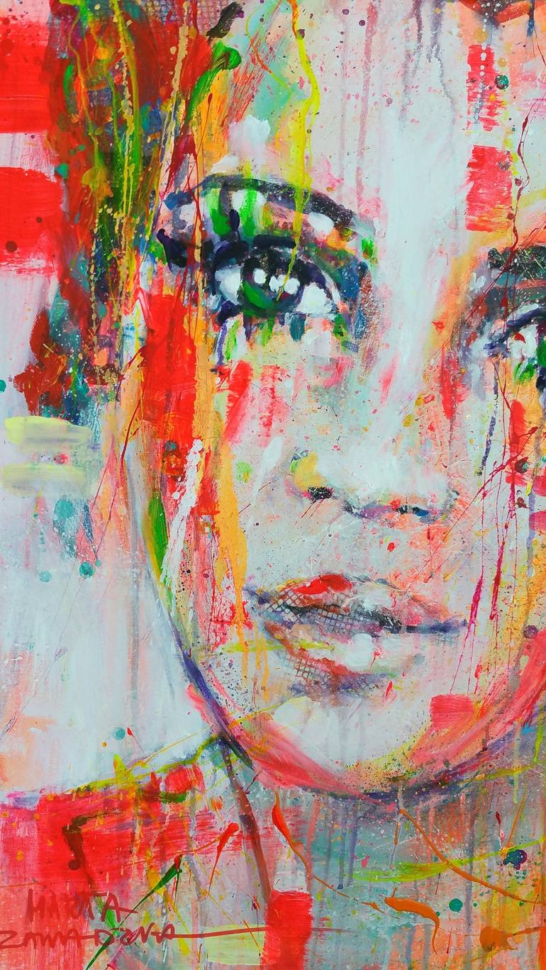 Original Street Art Women Painting by Marta Zawadzka