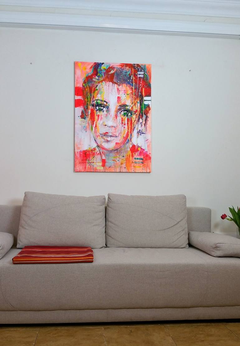 Original Street Art Women Painting by Marta Zawadzka