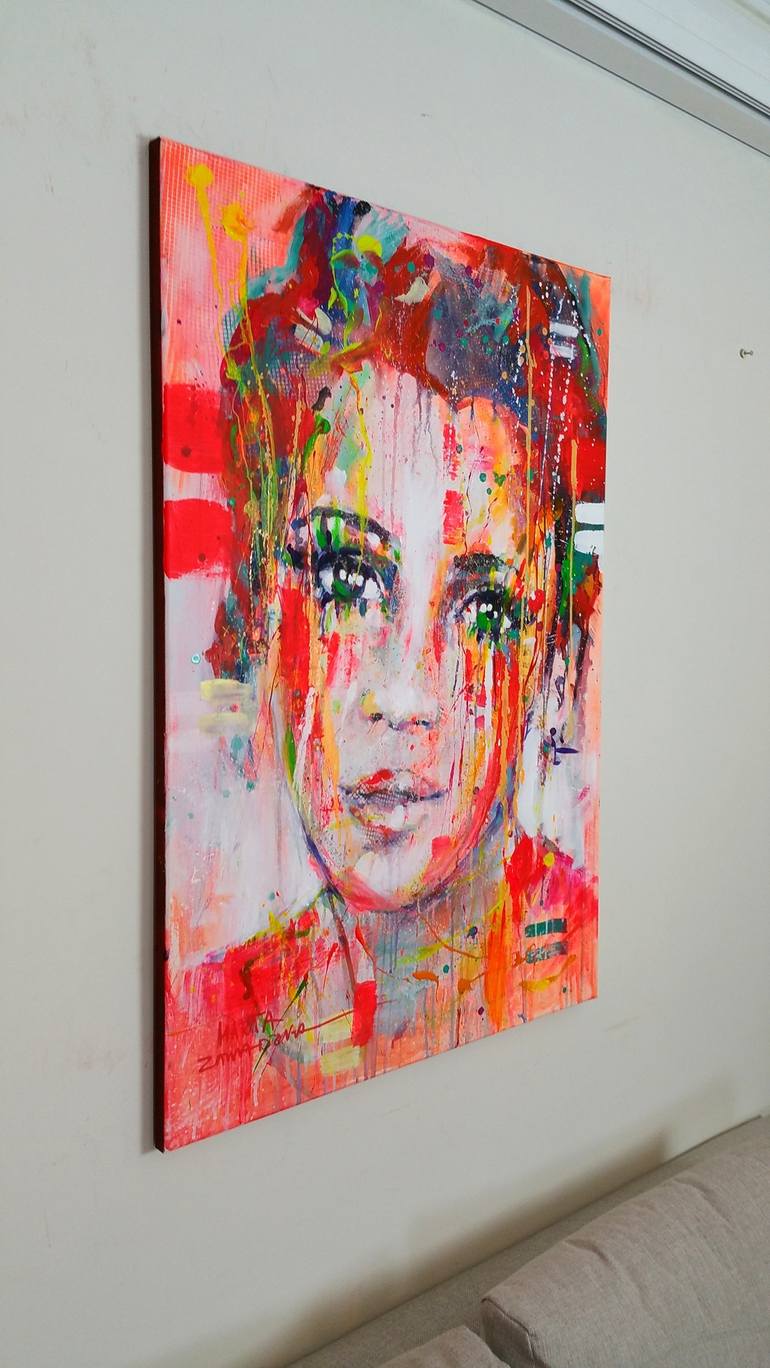 Original Street Art Women Painting by Marta Zawadzka