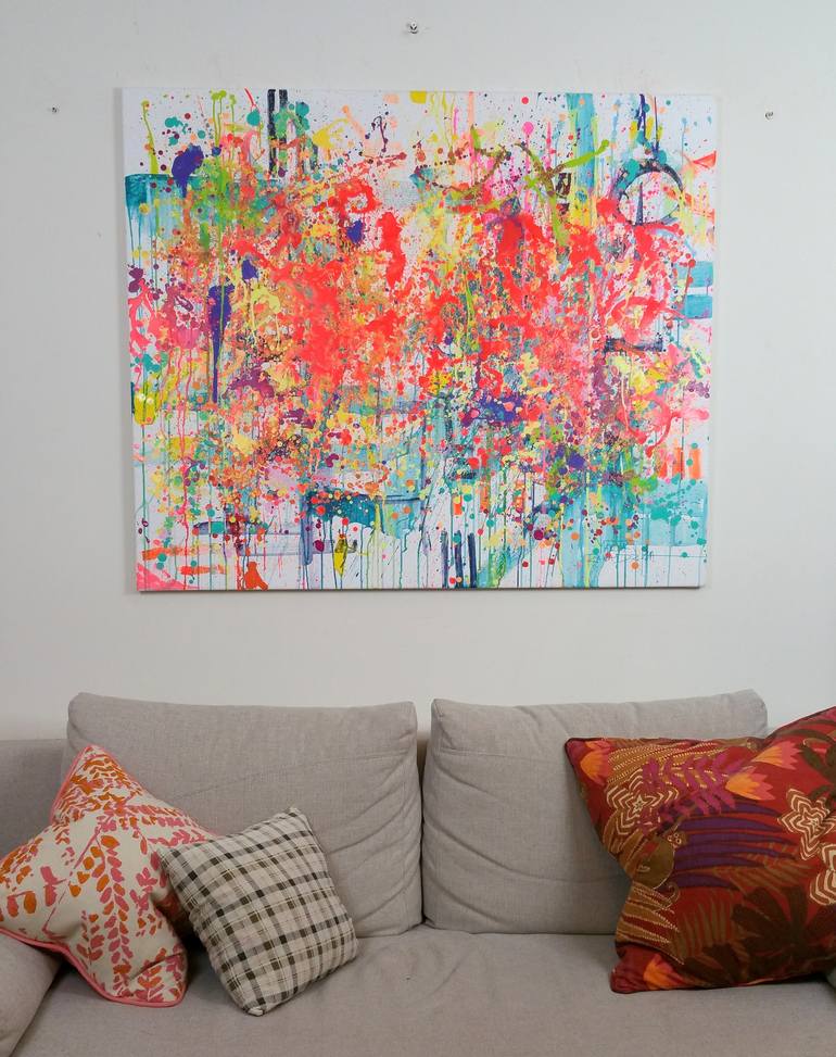 Original Pop Art Abstract Painting by Marta Zawadzka