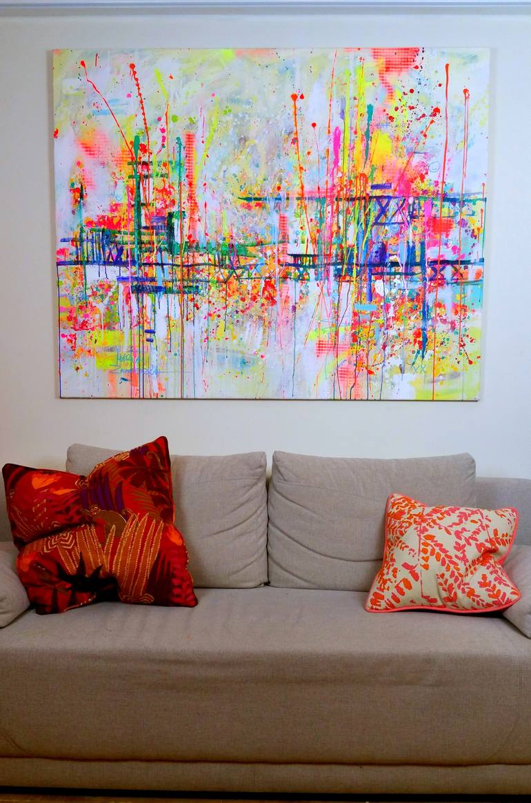 Original Abstract Architecture Painting by Marta Zawadzka