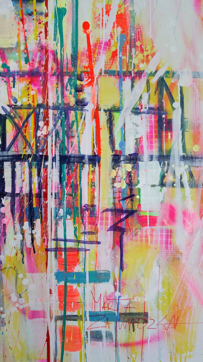 Original Abstract Architecture Painting by Marta Zawadzka