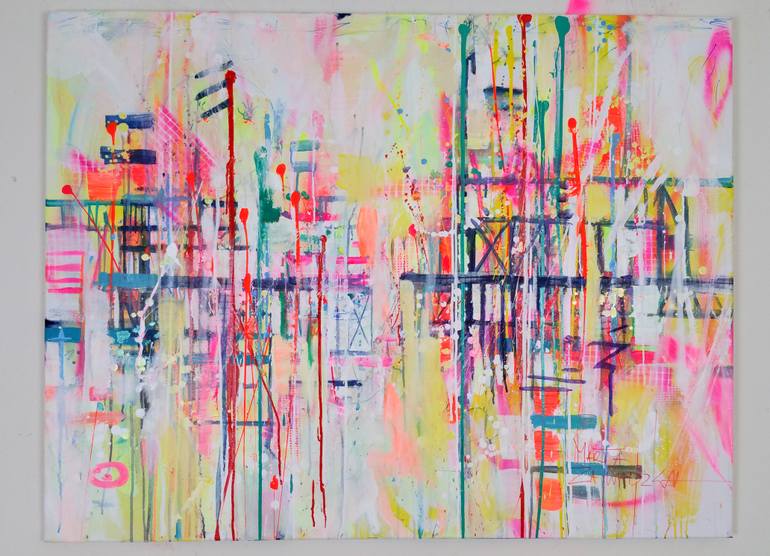 Original Abstract Architecture Painting by Marta Zawadzka