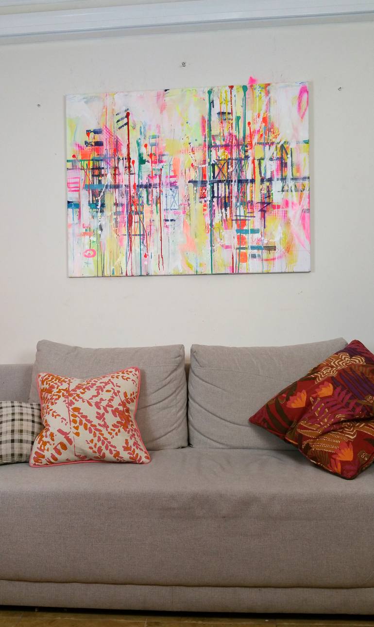 Original Abstract Architecture Painting by Marta Zawadzka