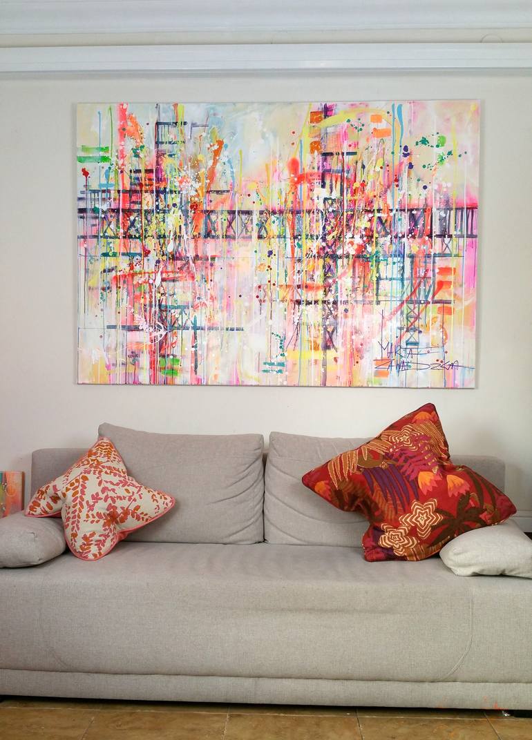 Original Abstract Architecture Painting by Marta Zawadzka