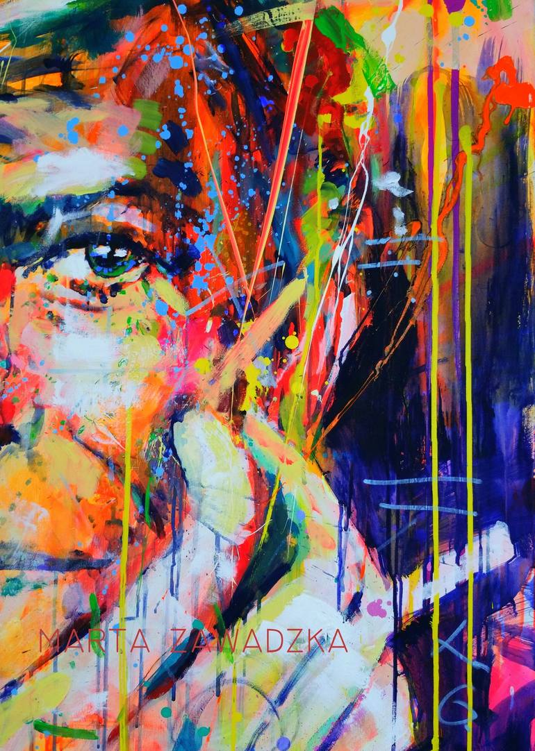 Original Abstract Pop Culture/Celebrity Painting by Marta Zawadzka