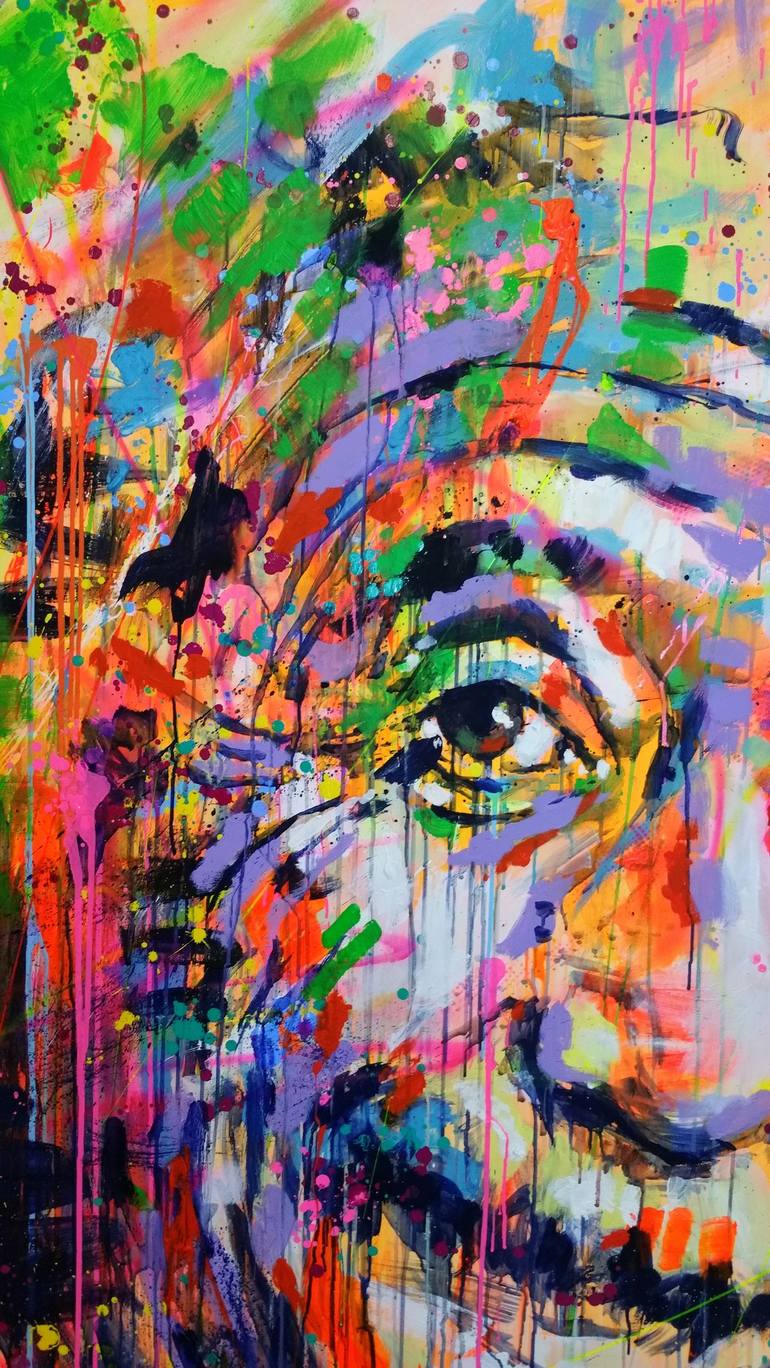 Original Abstract Pop Culture/Celebrity Painting by Marta Zawadzka