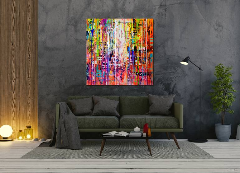 Original Abstract Architecture Painting by Marta Zawadzka