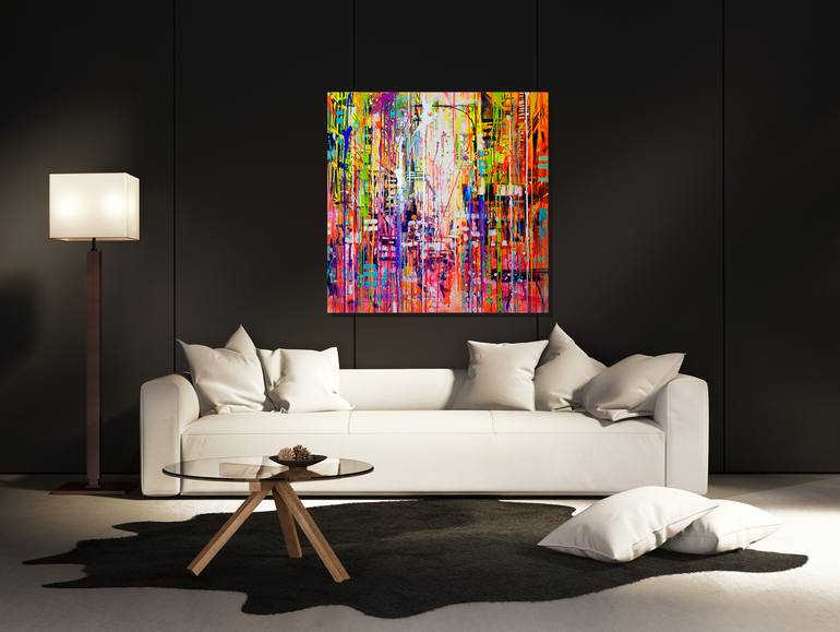 Original Abstract Architecture Painting by Marta Zawadzka