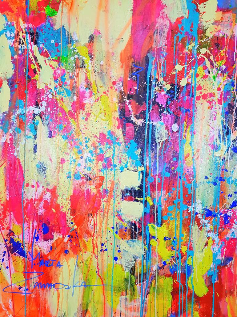 Original Pop Art Abstract Painting by Marta Zawadzka