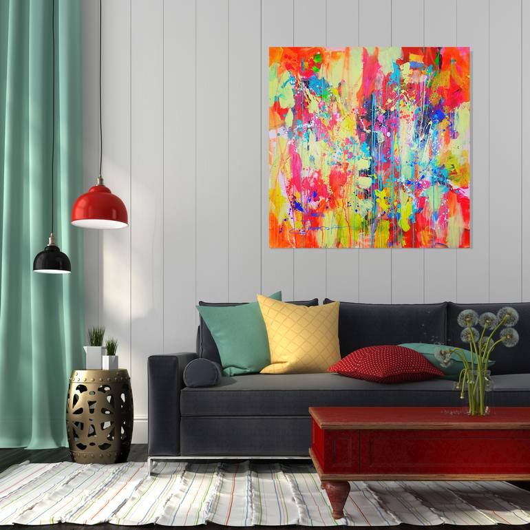 Original Pop Art Abstract Painting by Marta Zawadzka