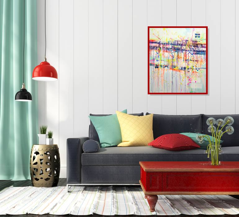 Original Pop Art Abstract Painting by Marta Zawadzka
