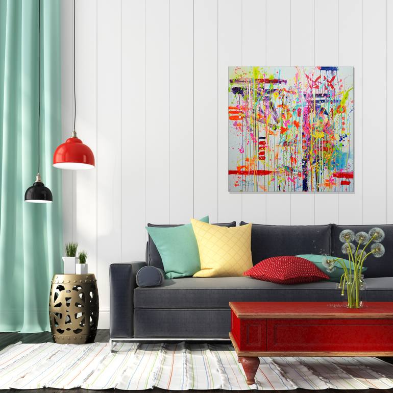 Original Pop Art Abstract Painting by Marta Zawadzka