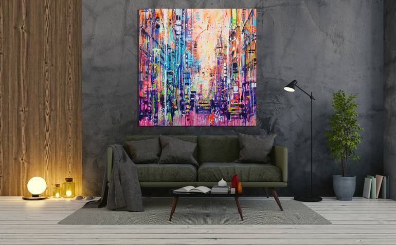 Original Street Art Architecture Painting by Marta Zawadzka