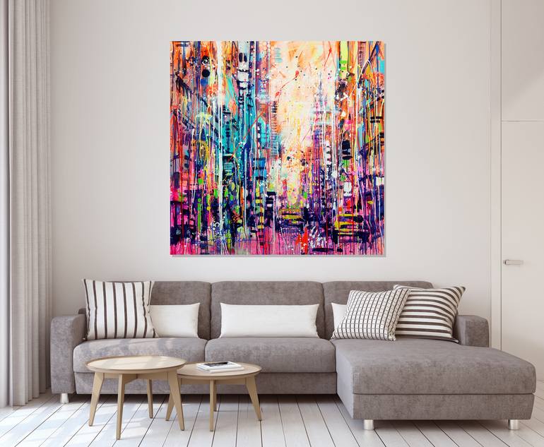 Original Street Art Architecture Painting by Marta Zawadzka