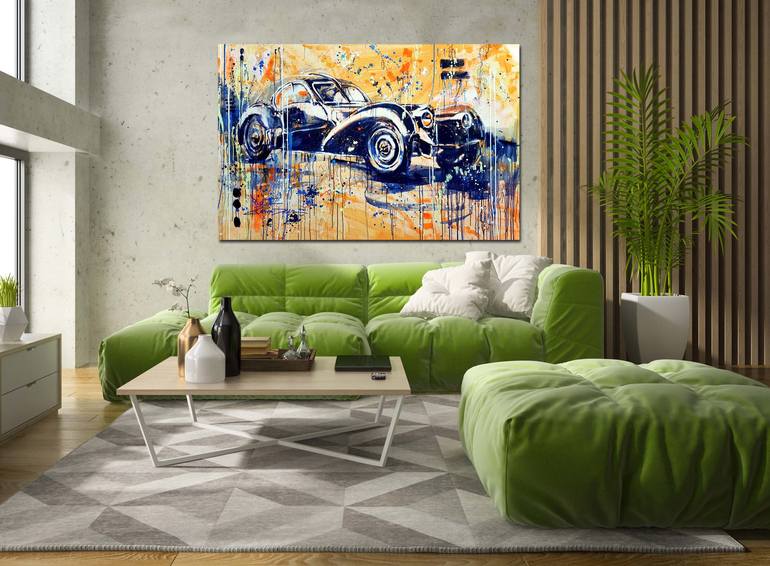 Original Abstract Car Painting by Marta Zawadzka