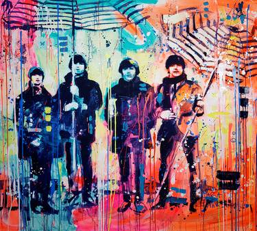 Saatchi Art Artist Marta Zawadzka; Painting, “The Beatles with umbrellas” #art