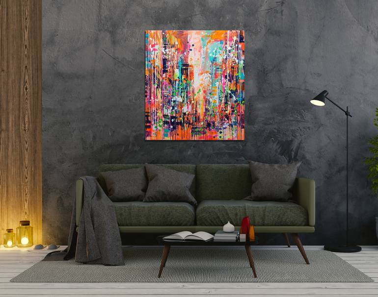 Original Abstract Architecture Painting by Marta Zawadzka