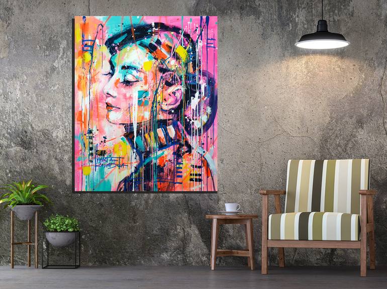 Original Abstract Pop Culture/Celebrity Painting by Marta Zawadzka