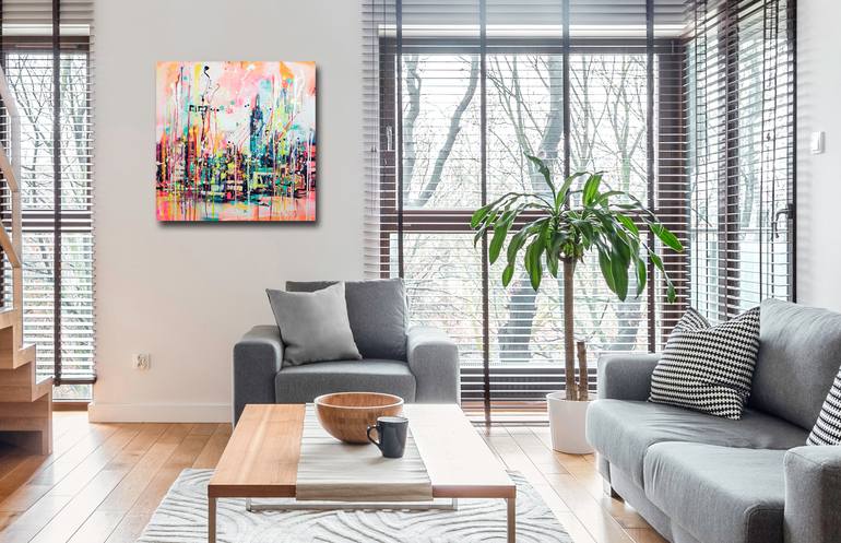 Original Abstract Cities Painting by Marta Zawadzka