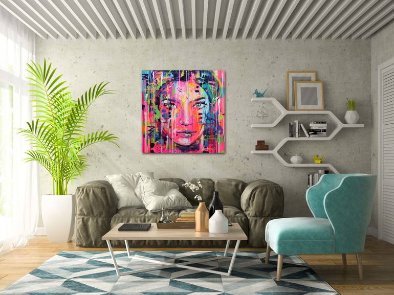 Original Pop Art Women Painting by Marta Zawadzka