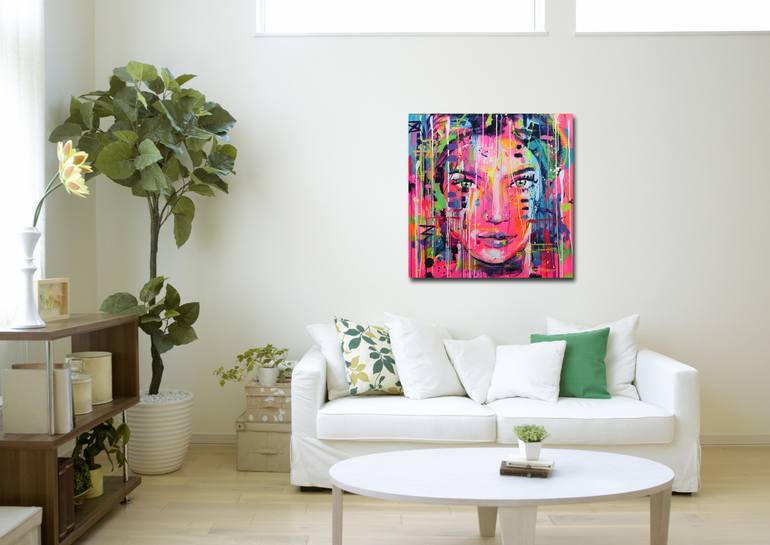 Original Pop Art Women Painting by Marta Zawadzka