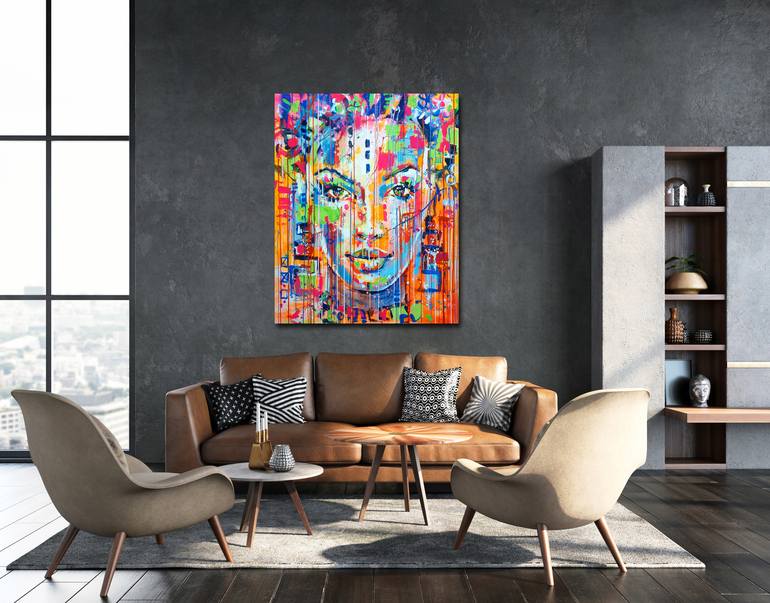 Original Abstract Portrait Painting by Marta Zawadzka