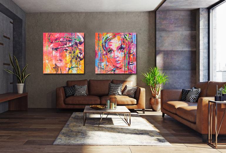 Original Abstract Pop Culture/Celebrity Painting by Marta Zawadzka