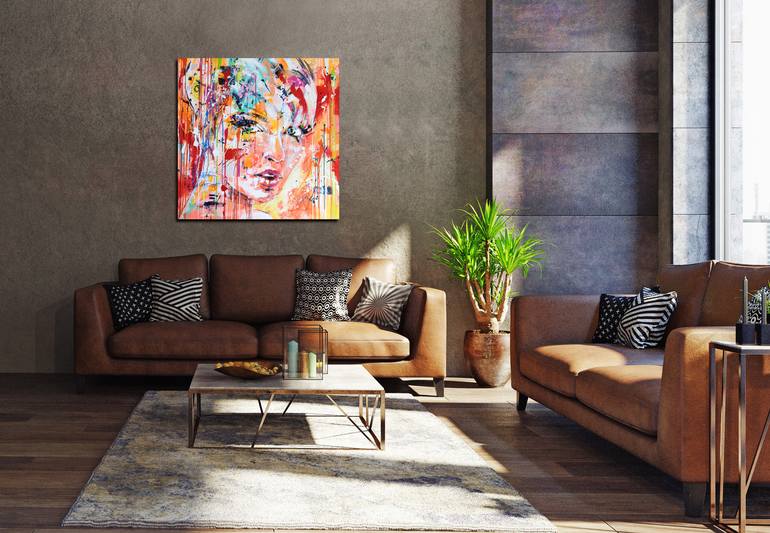 Original Abstract Portrait Painting by Marta Zawadzka