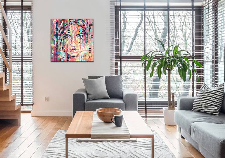 Original Abstract Portrait Painting by Marta Zawadzka