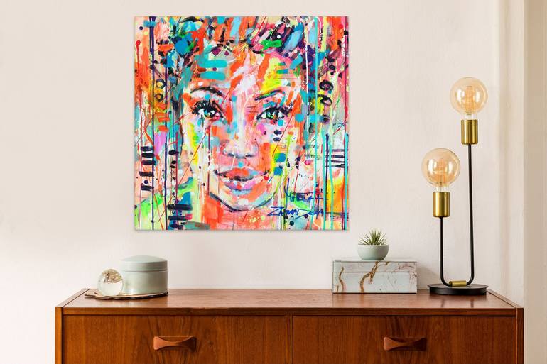 Original Abstract Portrait Painting by Marta Zawadzka