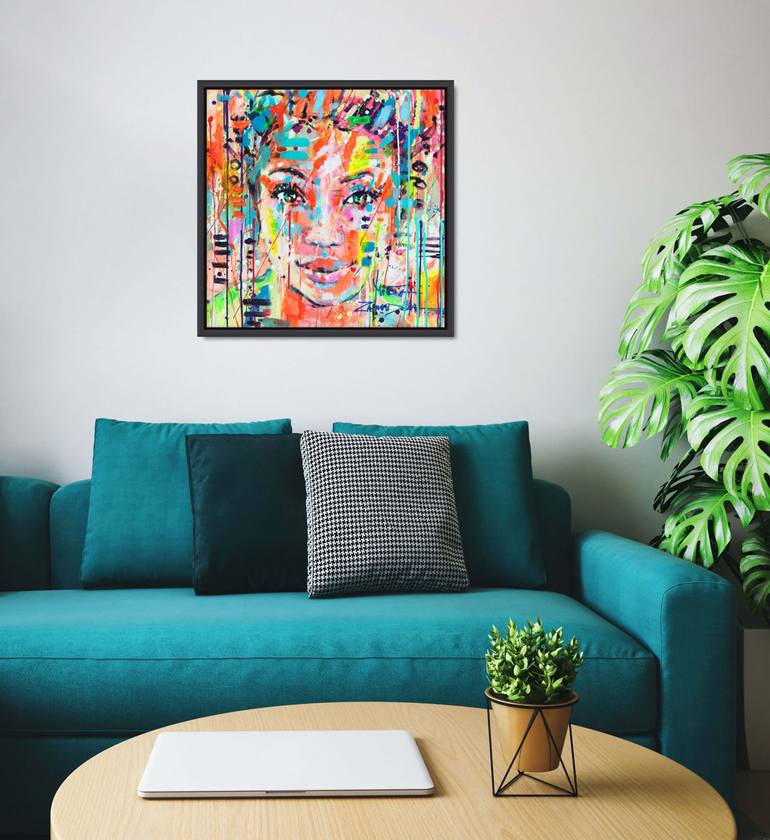 Original Abstract Portrait Painting by Marta Zawadzka