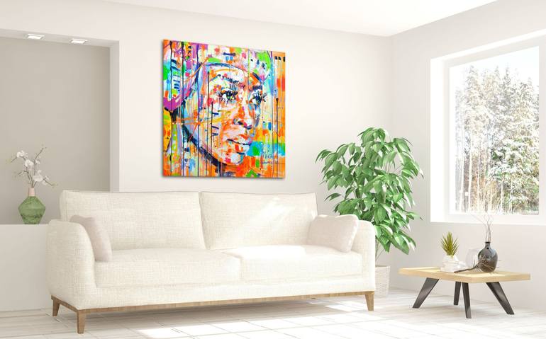 Original Abstract Pop Culture/Celebrity Painting by Marta Zawadzka