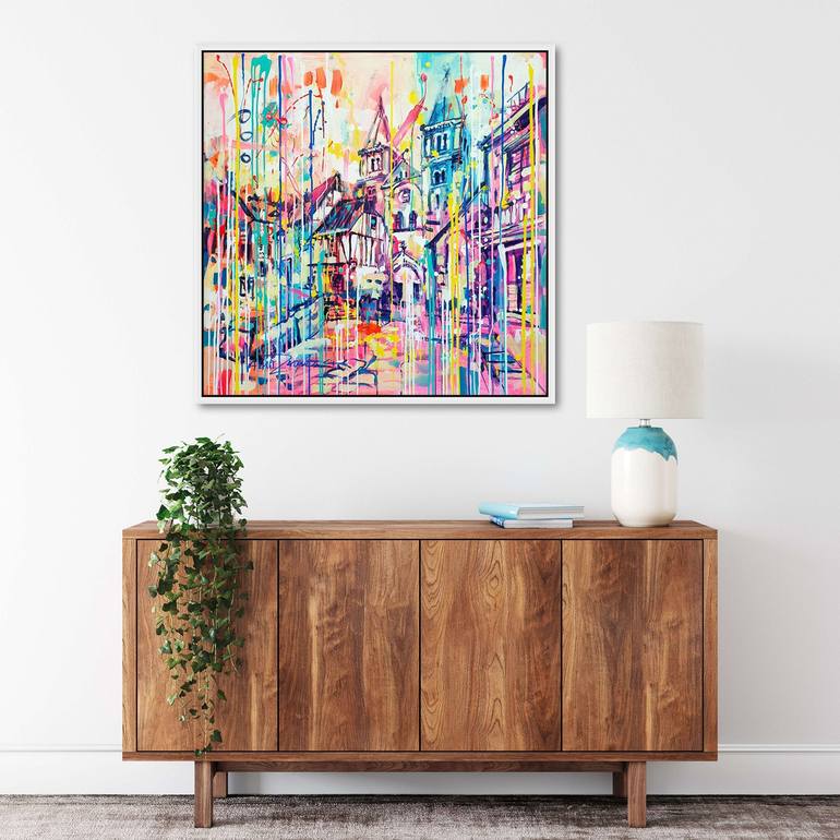 Original Abstract Architecture Painting by Marta Zawadzka