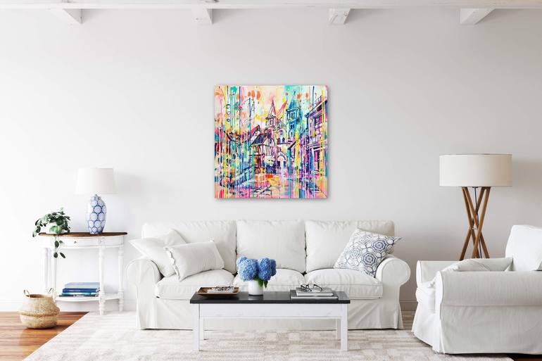 Original Abstract Architecture Painting by Marta Zawadzka