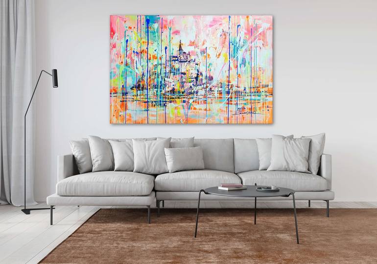 Original Abstract Architecture Painting by Marta Zawadzka