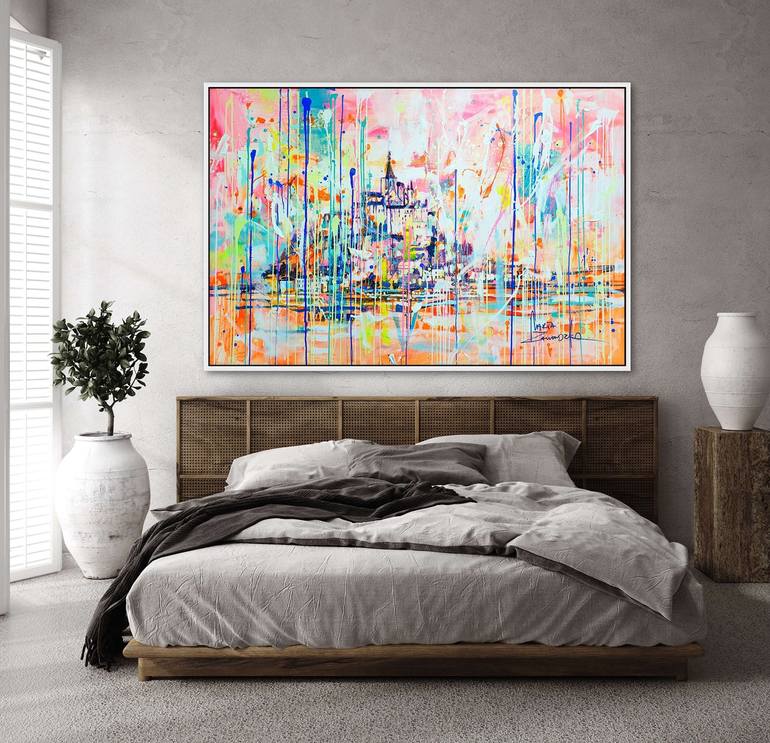 Original Abstract Architecture Painting by Marta Zawadzka