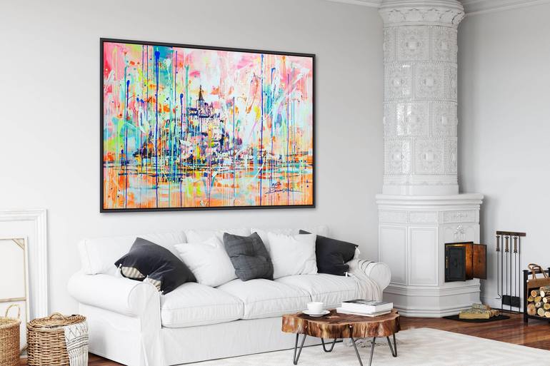 Original Abstract Architecture Painting by Marta Zawadzka