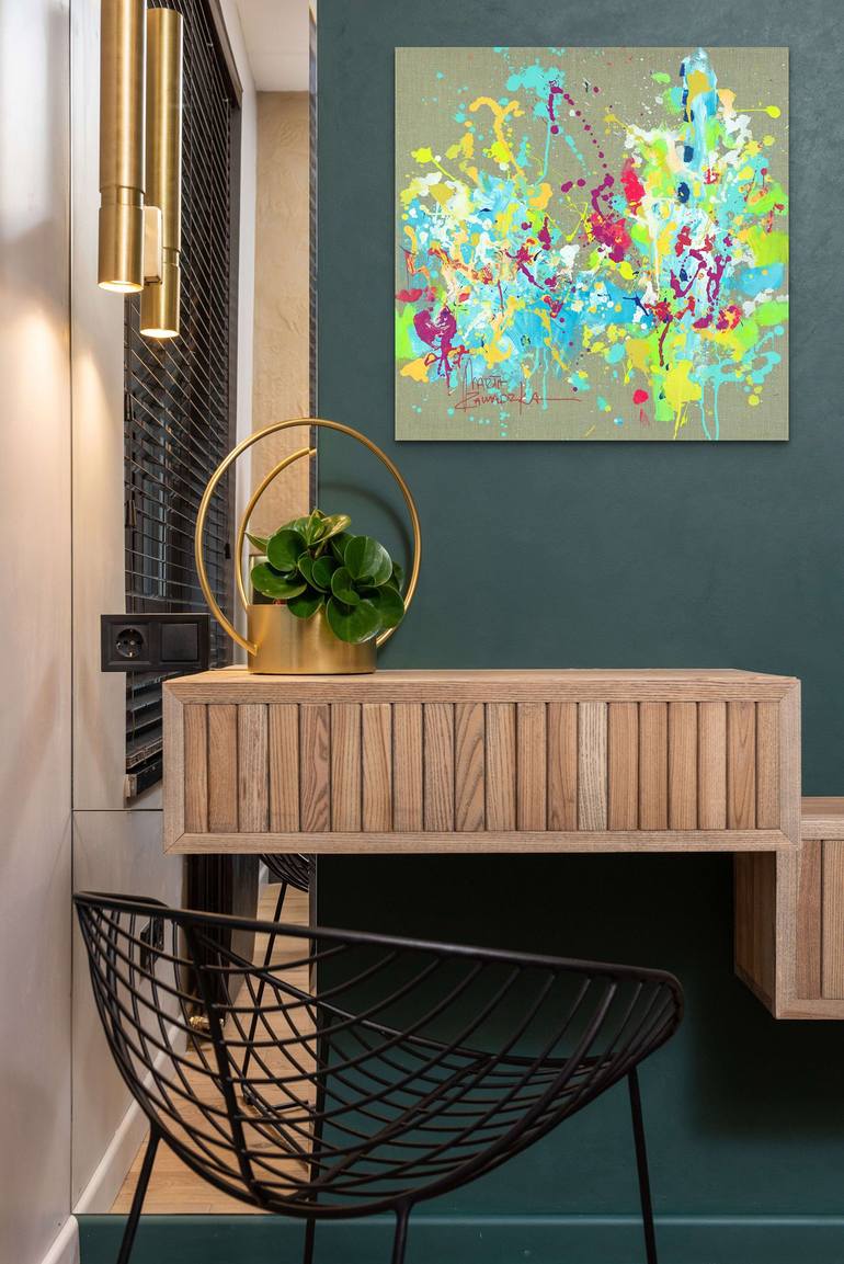 Original Abstract Floral Painting by Marta Zawadzka