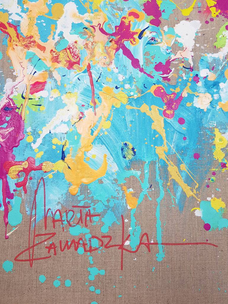 Original Abstract Floral Painting by Marta Zawadzka