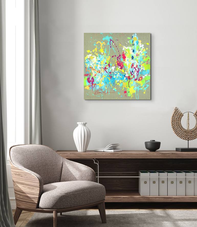Original Abstract Floral Painting by Marta Zawadzka