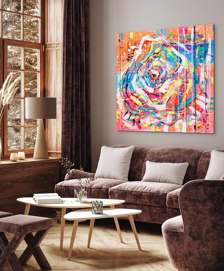 Original Abstract Floral Painting by Marta Zawadzka