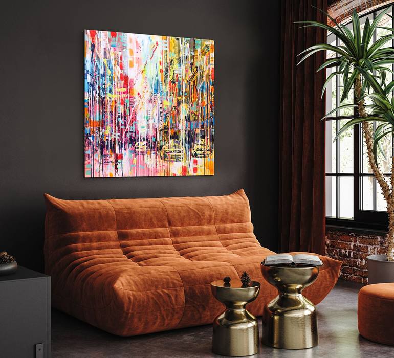 Original Abstract Architecture Painting by Marta Zawadzka