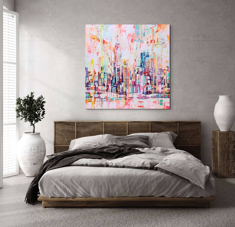 Original Abstract Cities Painting by Marta Zawadzka