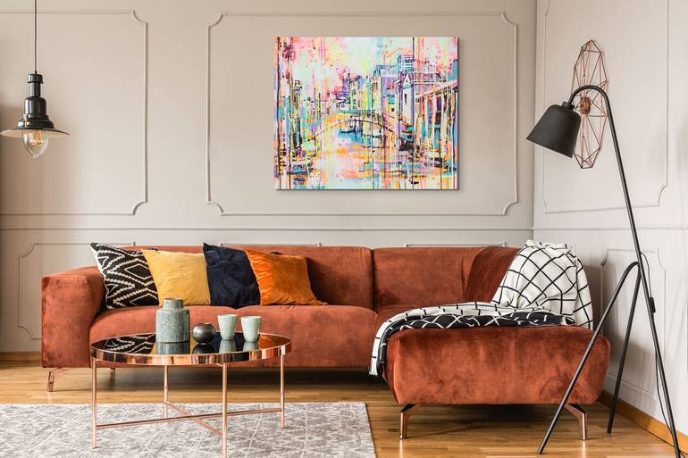 Original Abstract Cities Painting by Marta Zawadzka