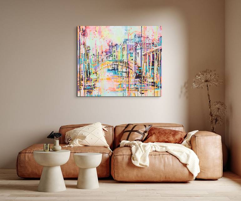 Original Abstract Cities Painting by Marta Zawadzka