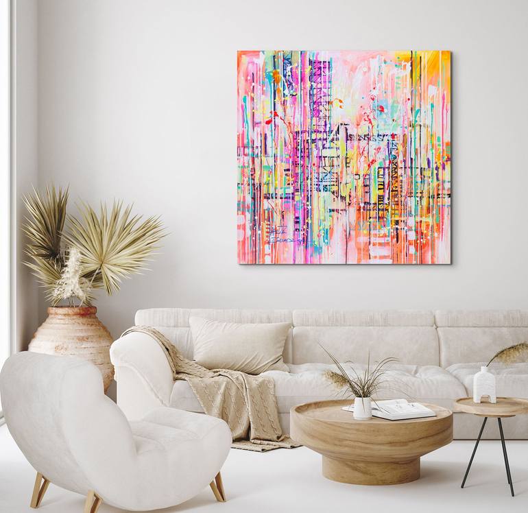 Original Abstract Architecture Painting by Marta Zawadzka