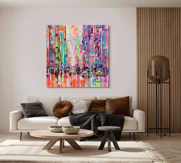 Original Abstract Cities Painting by Marta Zawadzka