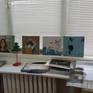 All five pieces of the series (variations on figure) in the studio
